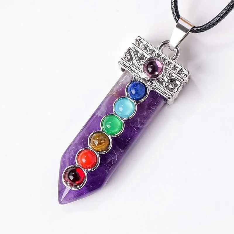 Кулон-амулет "7 чакр" с натуральными камнями