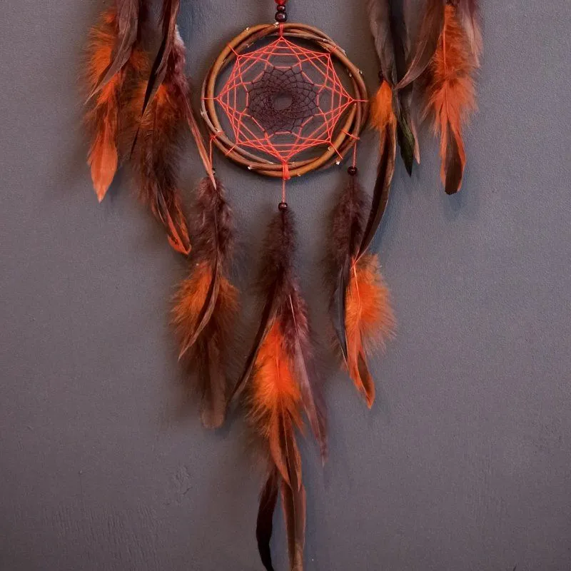 Ловец снов с двумя кольцами "Шаманка", диаметр 22 см