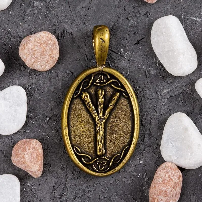 Бронзовый рунический талисман "Альгиз"