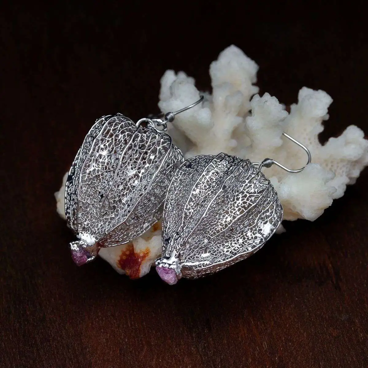 Серьги "Фонарики фей" светлые, с турмалинами