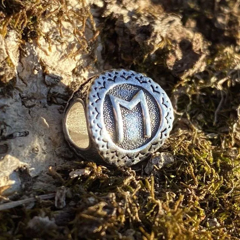 Серебряная бусина "Руна Эваз"