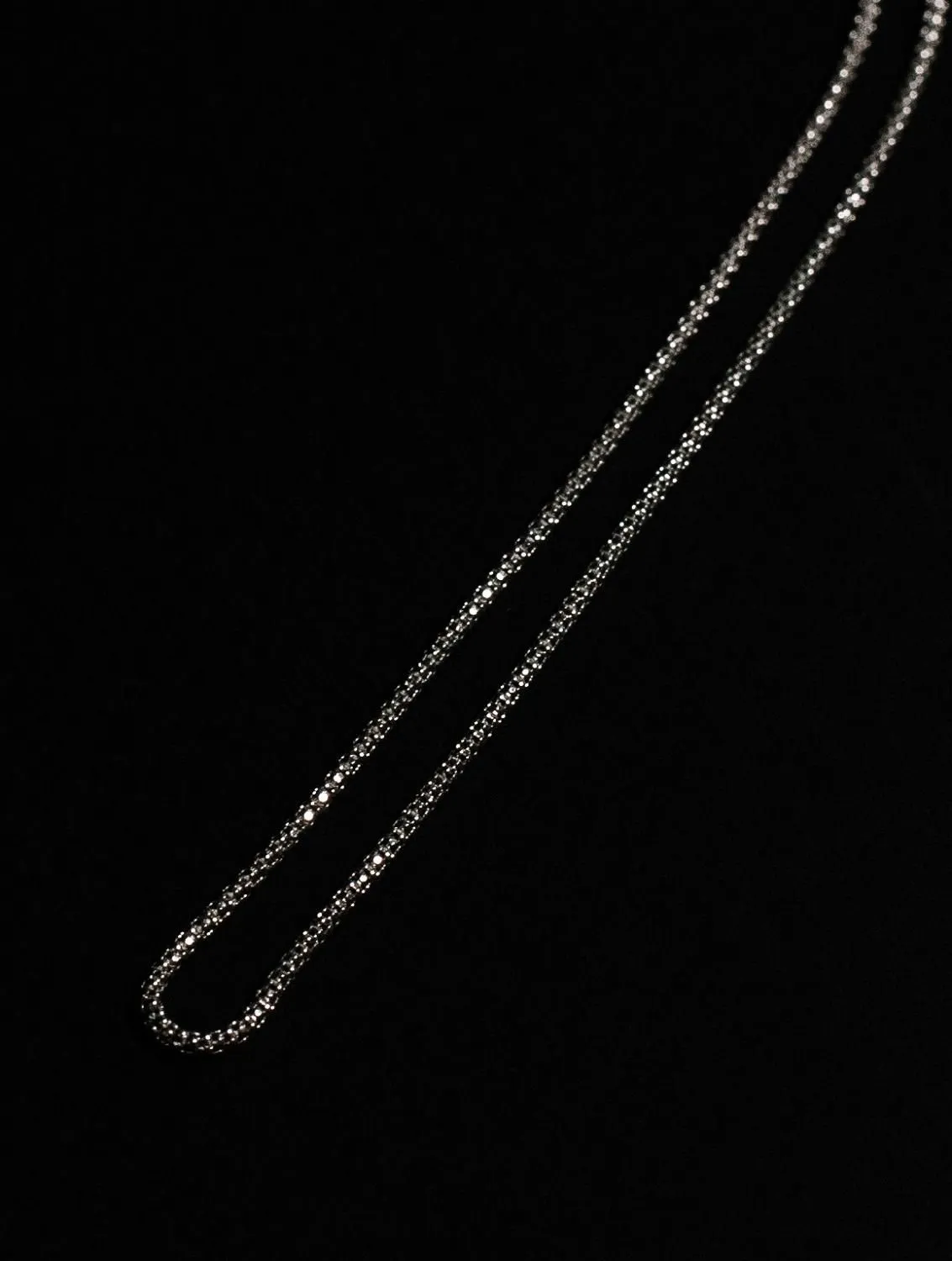 Серебряная цепочка, плетение кореана ("попкорн")