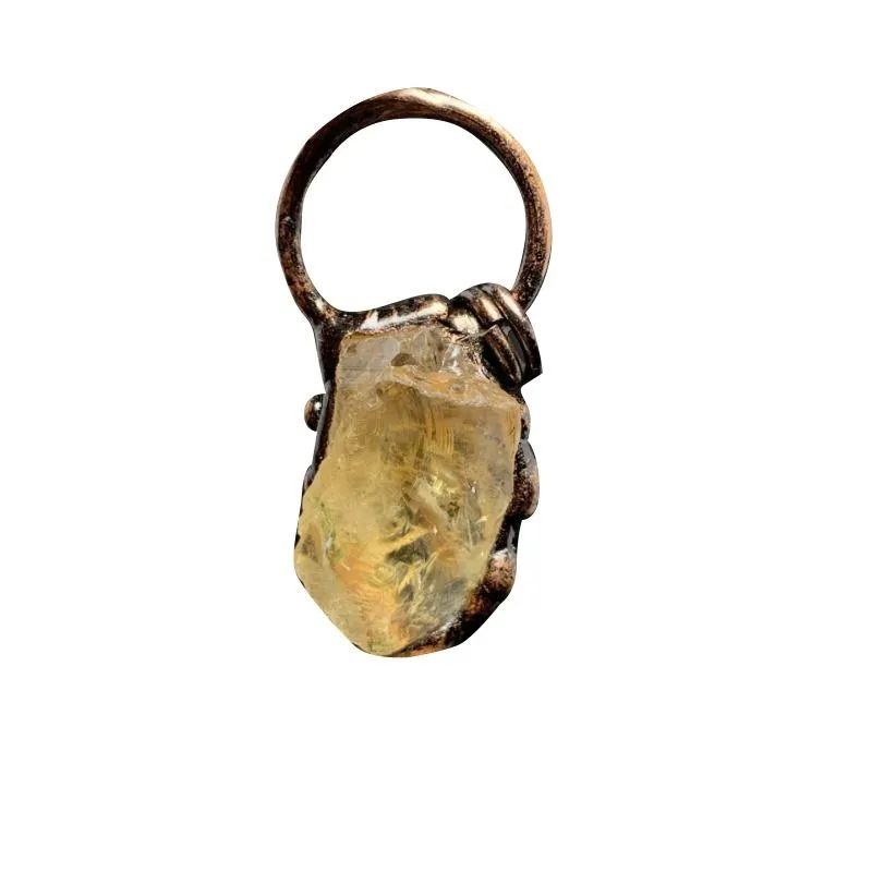 Кулон "Позитивная энергия" с цитрином на цепочке из меди