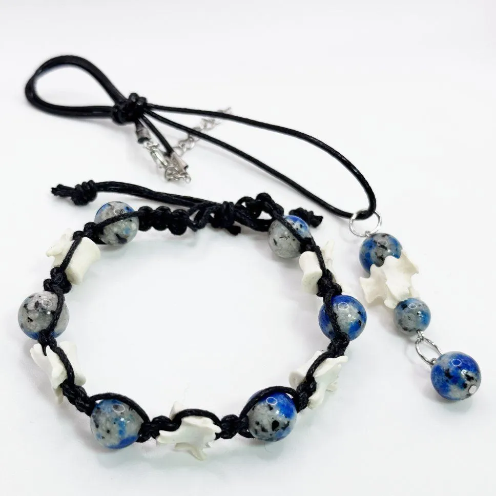 Подвеска "Кристальные сферы" с позвонком куницы и ирнимитом