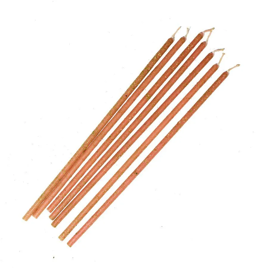 Свеча розовая двухчасовая с цветами яблони