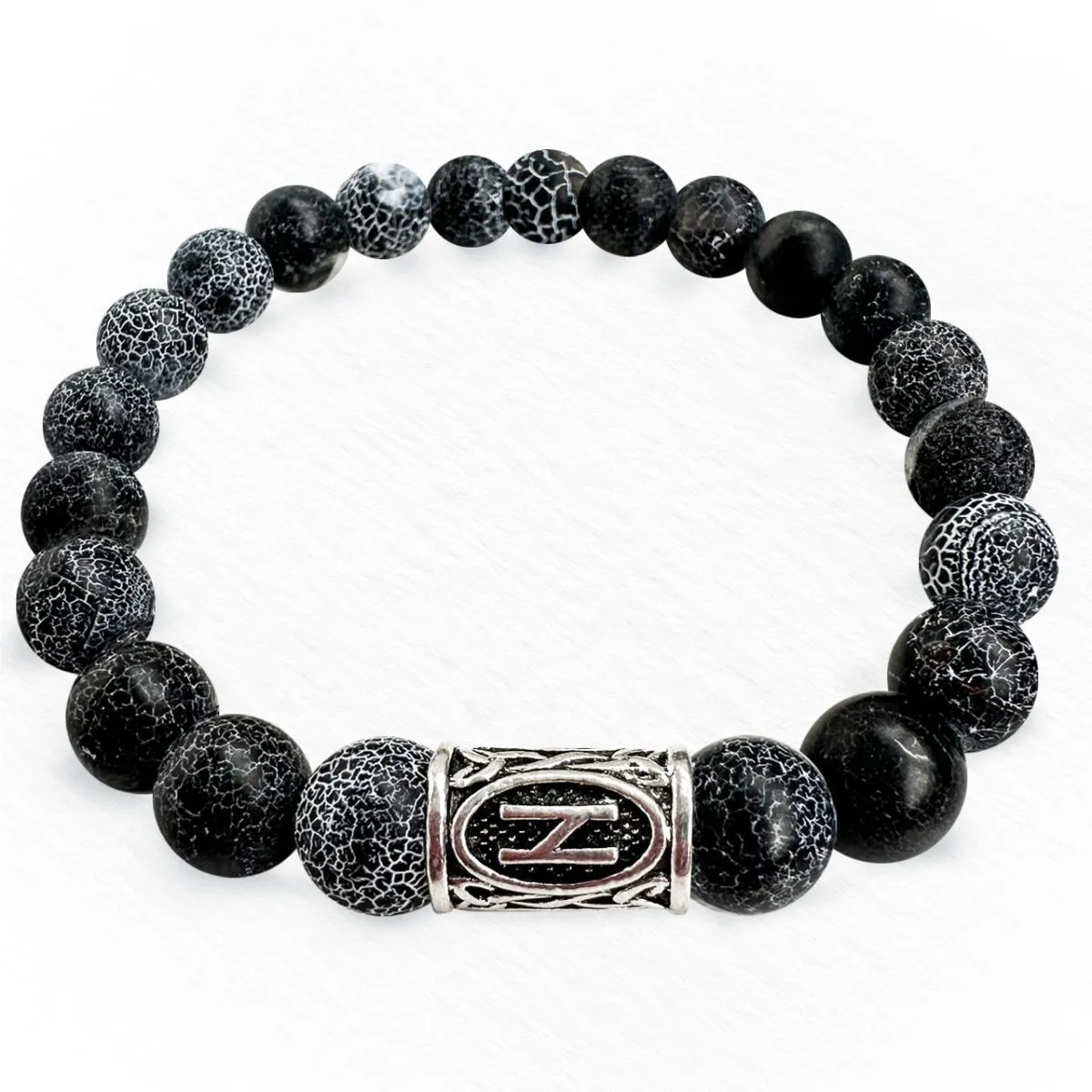 Браслет-талисман с руной Хагалаз "Разрушение преград" из черного агата