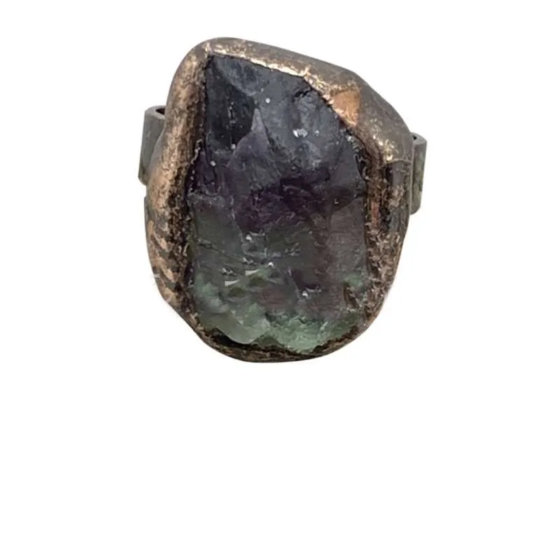 Кольцо из меди с флюоритом "Оберег от сомнений"