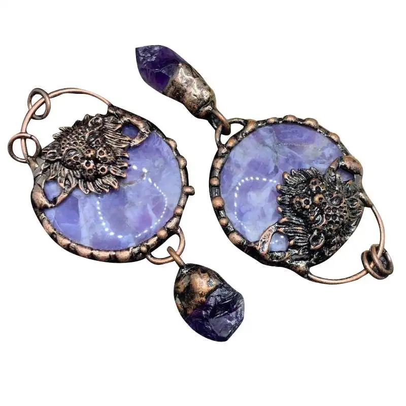 Подвеска из меди с аметистом "Сила и защита"