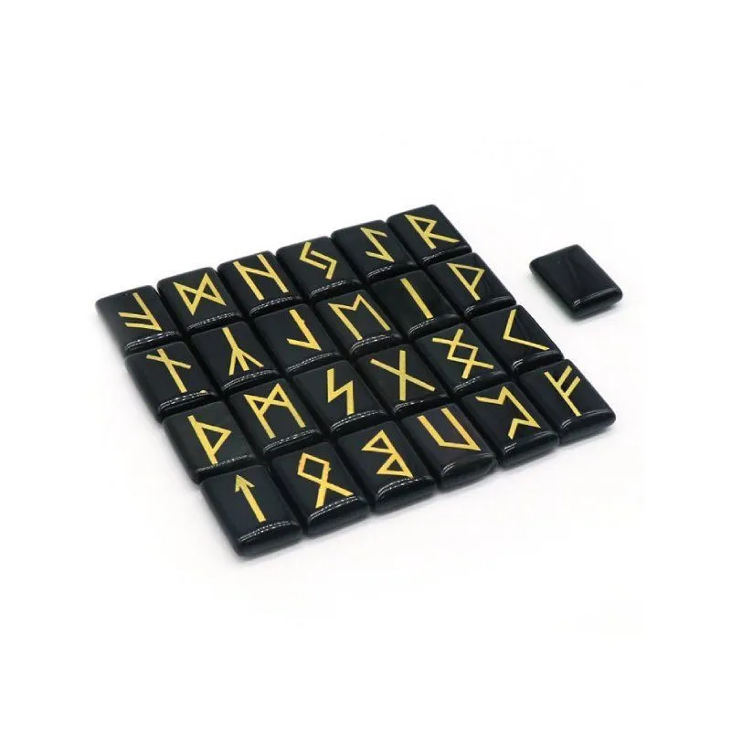 Набор рун из обсидиана, подарочная упаковка