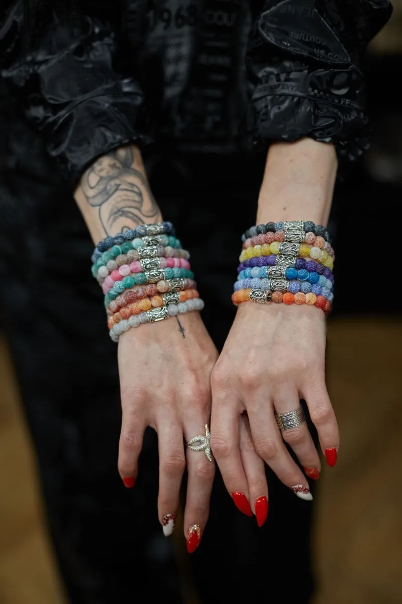 Браслет-талисман с руной Хагалаз "Разрушение преград" из черного агата