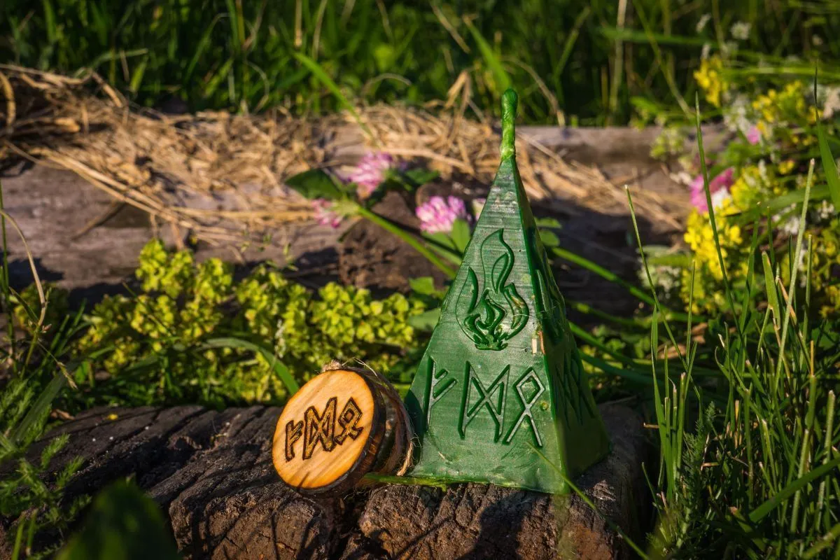 Свеча "Финансовый поток" с амулетом