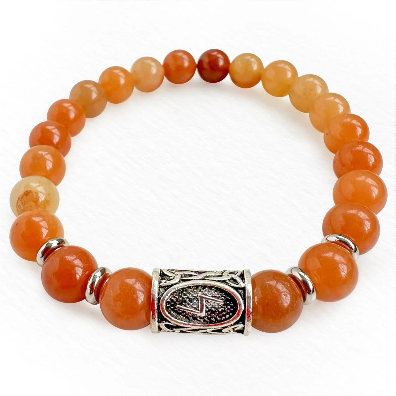 Браслет-талисман с руной Соулу "Луч успеха" из красного авантюрина