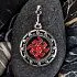 Оберег "Цветок папоротника" с красной эмалью