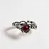Серебряное кольцо "Капля Волшебства", гранат, р.19